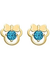superb mini gold silver blue topaz gemstone infant birthstone earrings